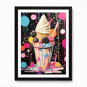 Ice Cream Sunday Rainbow Dots 2 Art Print