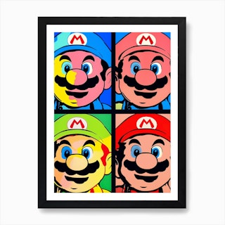 Mario Bros Warhol Pop Art Art Print