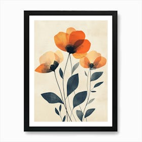 Orange Poppies 6 Art Print