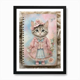 Shabby Chic Kitten Art Print