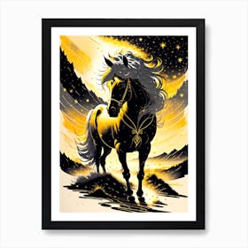 Golden Horse 1 Art Print