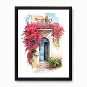 Dubrovnik, Croatia   Mediterranean Doors Watercolour Painting 1 Art Print