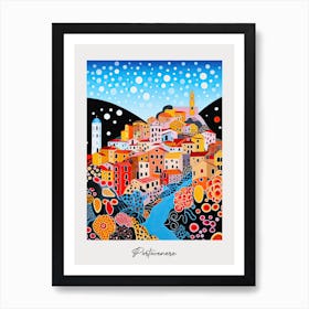 Poster Of Portovenere, Italy, Illustration In The Style Of Pop Art 1 Art Print