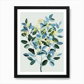 Eucalyptus Tree Illustration Flat 5 Art Print