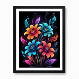 Colorful Flowers 3 Art Print