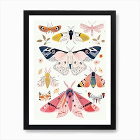 Colourful Insect Illustration Moth 13 Art Print