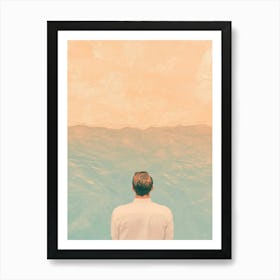 Man Looking At The Ocean 1 Art Print