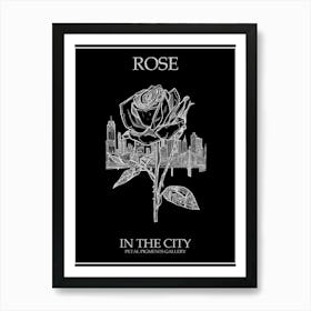 Rose In The City Line Drawing 1 Poster Inverted Art Print