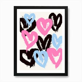 Graffiti Hearts Poster