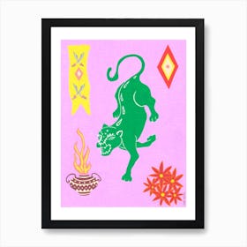 Original Green Panther Art Print