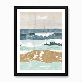 Seascape With Waves Art Print