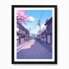 Cherry Blossom Street Art Print