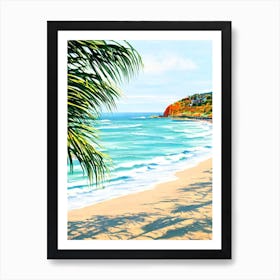 Brighton Beach, Australia Contemporary Illustration 1  Art Print