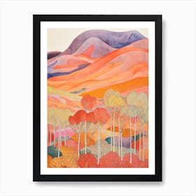 Mount Greylock United States Colourful Mountain Illustration Art Print