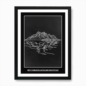 Ben Vorlich Loch Earn Mountain Line Drawing 3 Poster Art Print