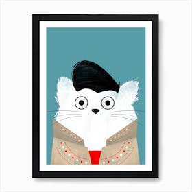 Cat Elvis Art Print