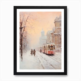 Dreamy Winter Painting Budapest Hungary 2 Art Print