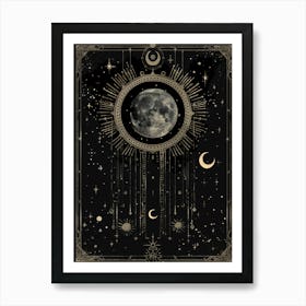 Moon And Stars 4 Art Print