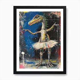 Abstract Dinosaur Wild Brushstrokes Dancing 1 Poster