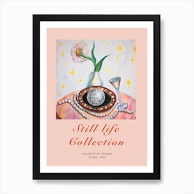 Still Life Collection Disco Ball And Stars Art Print