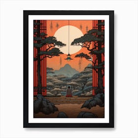 Koya San, Japan Vintage Travel Art 1 Art Print