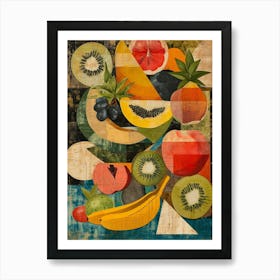 Kitsch Fruit Collage 4 Art Print