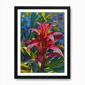 Red Bromeliad Art Print