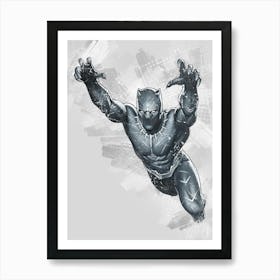 Black Panther Marvel Super Hero Drawings Art Print