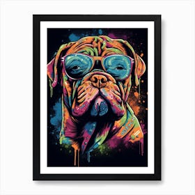 Bulldog With Sunglasses Pop Art Print