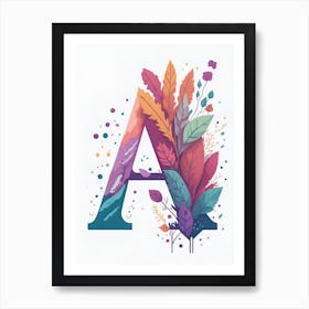 Colorful Letter A Illustration 102 Art Print