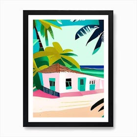 Little Corn Island Nicaragua Muted Pastel Tropical Destination Art Print