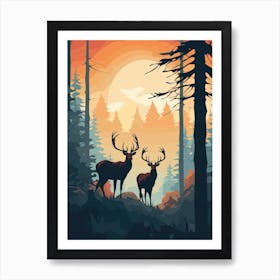 Deer In The Forest 4 Art Print