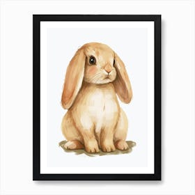 French Lop Rabbit Kids Illustration 1 Art Print