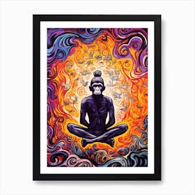 Psychedelic Thinker Monkey 4 Art Print