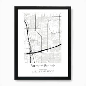 Farmers Branch,United States Minimalist Map Affiche