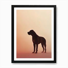 Silhouette Of Dog. Generated AI. Wall Art Print Art Print