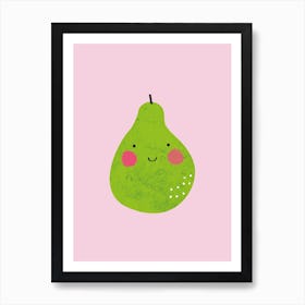 Kawaii Pear Art Print