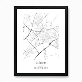 Leiden,Netherlands Minimalist Map Art Print