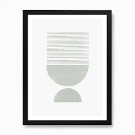 Mid Century Sunset Sage Green Art Print