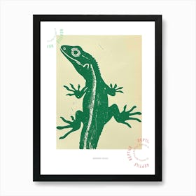 Forest Green Moorish Gecko Bold Block 1 Poster Art Print