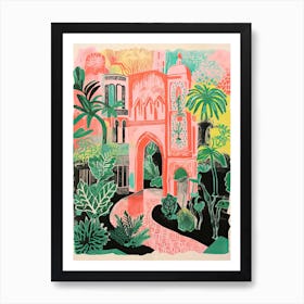 Aczar De Los Reyes Gardens Abstract Riso Style 1 Art Print