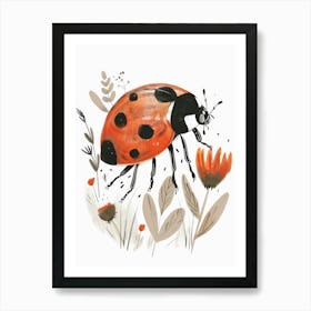 Charming Nursery Kids Animals Ladybug 2 Art Print