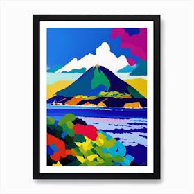 Pico Island Portugal Colourful Painting Tropical Destination Art Print