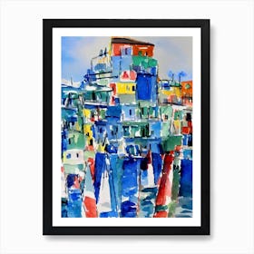 Port Of Roseau Dominica Abstract Block harbour Art Print