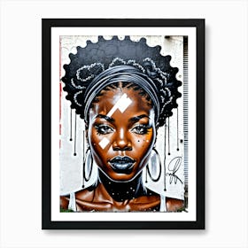 Graffiti Mural Of Beautiful Black Woman 343 Poster