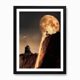 Full Moon Descending On Angel Falls 1 Art Print