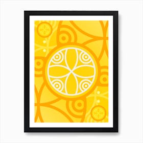 Geometric Glyph Abstract in Happy Yellow and Orange n.0015 Art Print