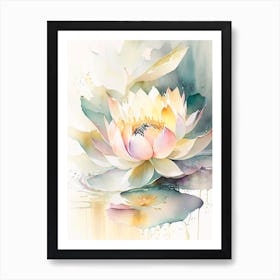 Lotus Flower Pattern Storybook Watercolour 4 Art Print