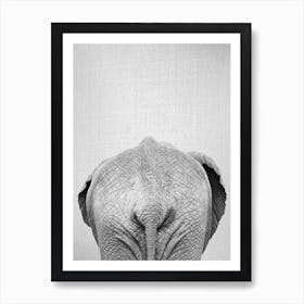 Elephant Tail - Black & White Art Print