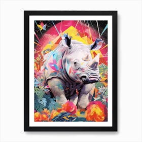 Rhino Geometric Collage 3 Art Print